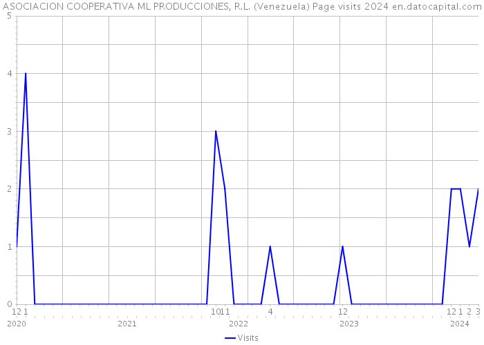 ASOCIACION COOPERATIVA ML PRODUCCIONES, R.L. (Venezuela) Page visits 2024 