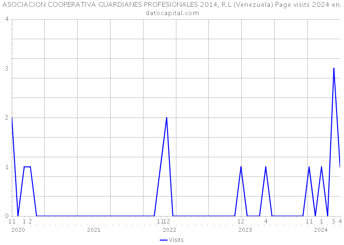 ASOCIACION COOPERATIVA GUARDIANES PROFESIONALES 2014, R.L (Venezuela) Page visits 2024 